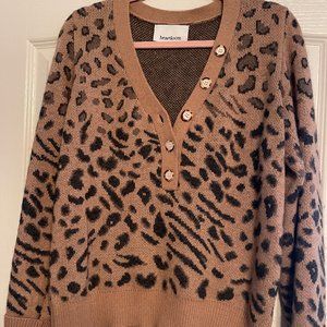 Leona Leopard Print V-Neck Sweater from Revolve Size L